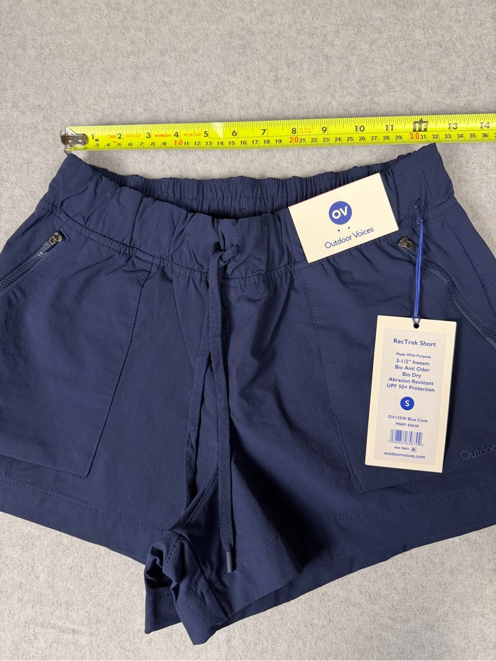 Outdoor Voices Navy Elastic Waist Athletic Shorts - Picture 5 of 10